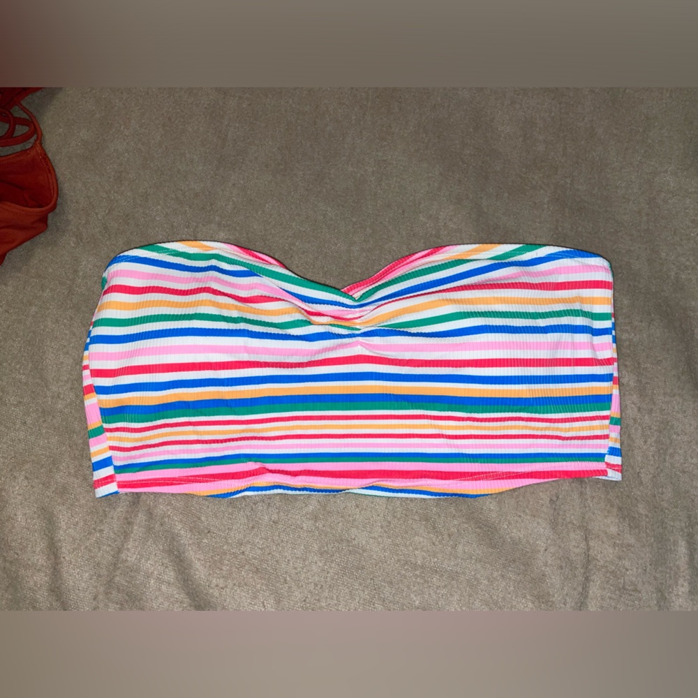 Bandeau colorful swimsuit top. Sz xl.